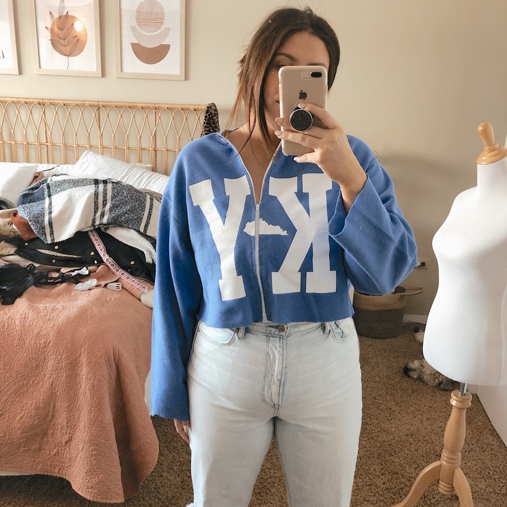Kentucky zip crop sweatshirt